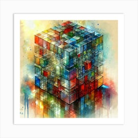 Cube painting Art Print