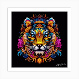 Tiger Face - Psychedelic Tiger Art Print