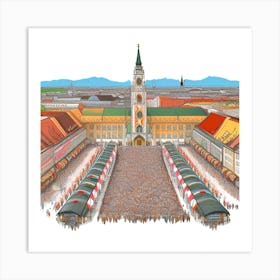 Marktplatz In Munich Art Print