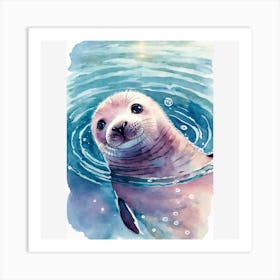 Seal - Watercolor Painting Art Print