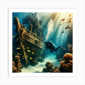 Scuba Diving In The Red Sea Art Print