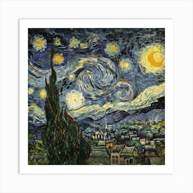 The Starry Night Vincent Van Gogh Art Print Pa(1) Art Print