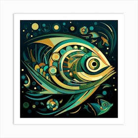 Abstract Fish Art Print