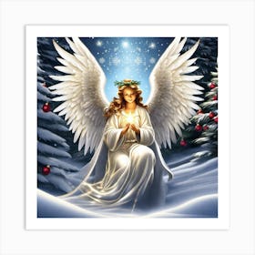 Angel In The Snow 3 Art Print