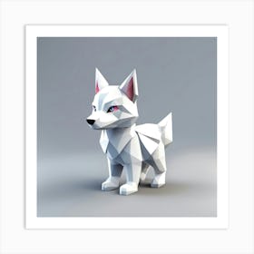 Origami Wolf Art Print