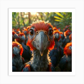 Parrots In The Forest Art Print