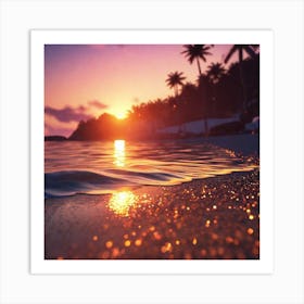 Sunset On The Beach 400 Art Print