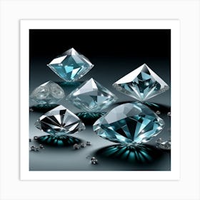 Blue Diamonds Art Print