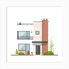 Modern House Vector Illustration 1 Art Print