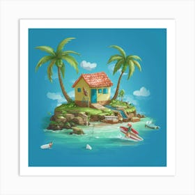 House On The Island Art Print