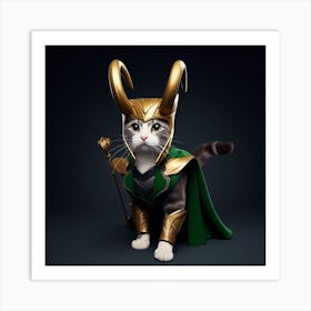 Loki Avangers Cat Art Print