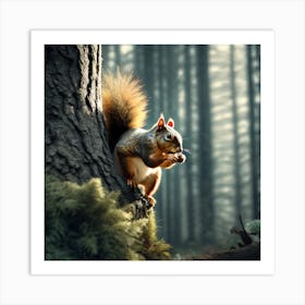 Squirrel In The Forest 181 Art Print