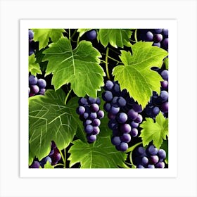 Black Grapes Art Print