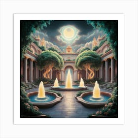 Fountain Of The Moon 3 Art Print