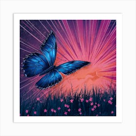 A Stunning And Vibrant Illustration Of A Butterfly Art Print