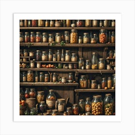 Many Jars Of Food Art Print