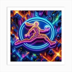 Neon Nba Logo Poster