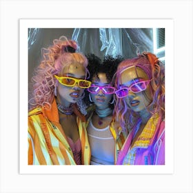 Neon Girls 1 Art Print