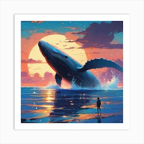 Whale In The Ocean 1 Art Print