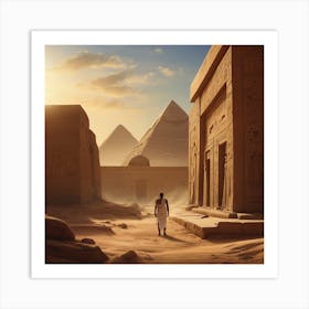 Ancient Egyptian Landscape With One Man 0 Art Print