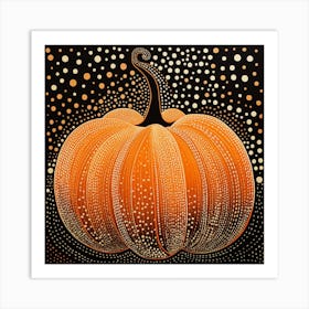 Yayoi Kusama Inspired Pumpkin Black And Orange 3 Art Print