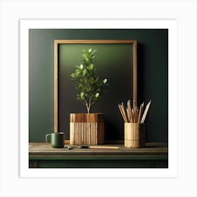 Plant On A Desk Art Print