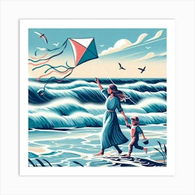 Kite Flying 2 Art Print