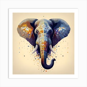 Elephant Head mosaic art Art Print