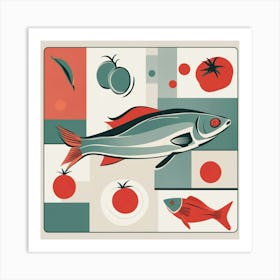 Fish - Minimalist Pastel Art Print