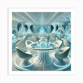 An Interior Scene Showcasing Elegant Frost Sculpte Art Print