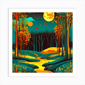 Night In The Forest Art Print