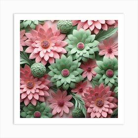 Paper Flowers 25 Art Print