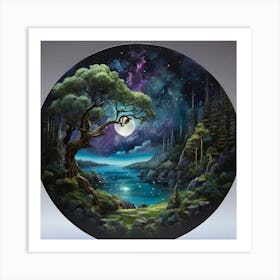 Moonlight In The Forest Art Print