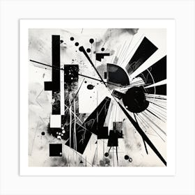 Abstract Black And White Painting 1 Art Print