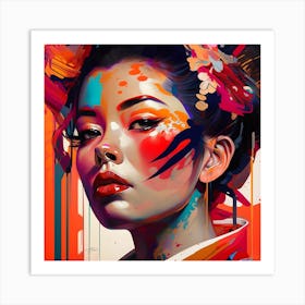 Abstract Geisha Fine Art Style Portrait Art Print