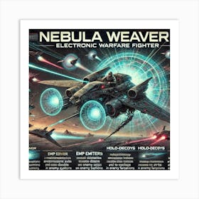 Nebula Weaver Electronic Warfare Fighter Converted Art Print