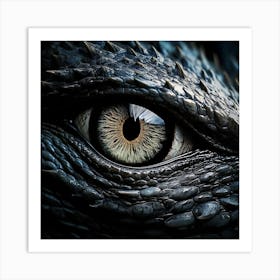 Firefly Black, Dragon, Closeup, Eye, Light, Grey, Blue, Macro, Noir, Black And White, Detailed, Text (11) Art Print