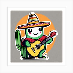 Cactus Playing Guitar 5 Art Print