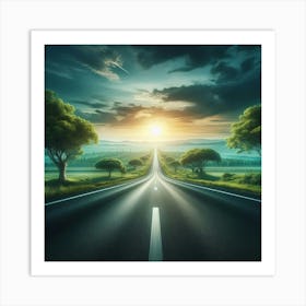 Road To The Sunset 1 Art Print