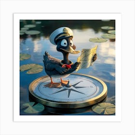 Disney Duck Compass Art Print