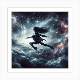 Girl In Space 3 Art Print