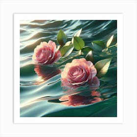 Roses In Water Art Print