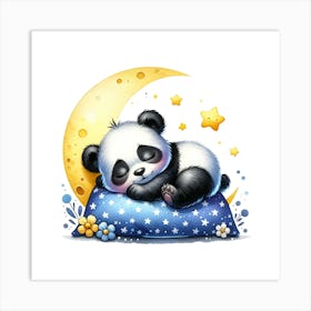 Sleeping Panda Under the MooN Art Print