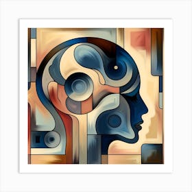 Abstract Abstract Of Human Head Art Print