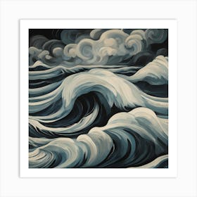 Waves In The Sky 2 Art Print