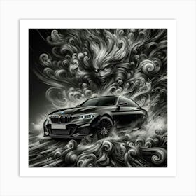 Bmw M4 - Abstract Painting Art Print