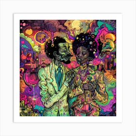 Psychedelic Couple Art Print