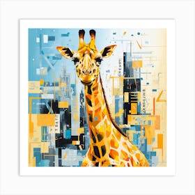 Giraffe In The City Art Print