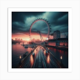 London Eye At Sunset Art Print