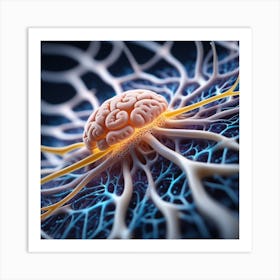 Neuron In The Brain Art Print